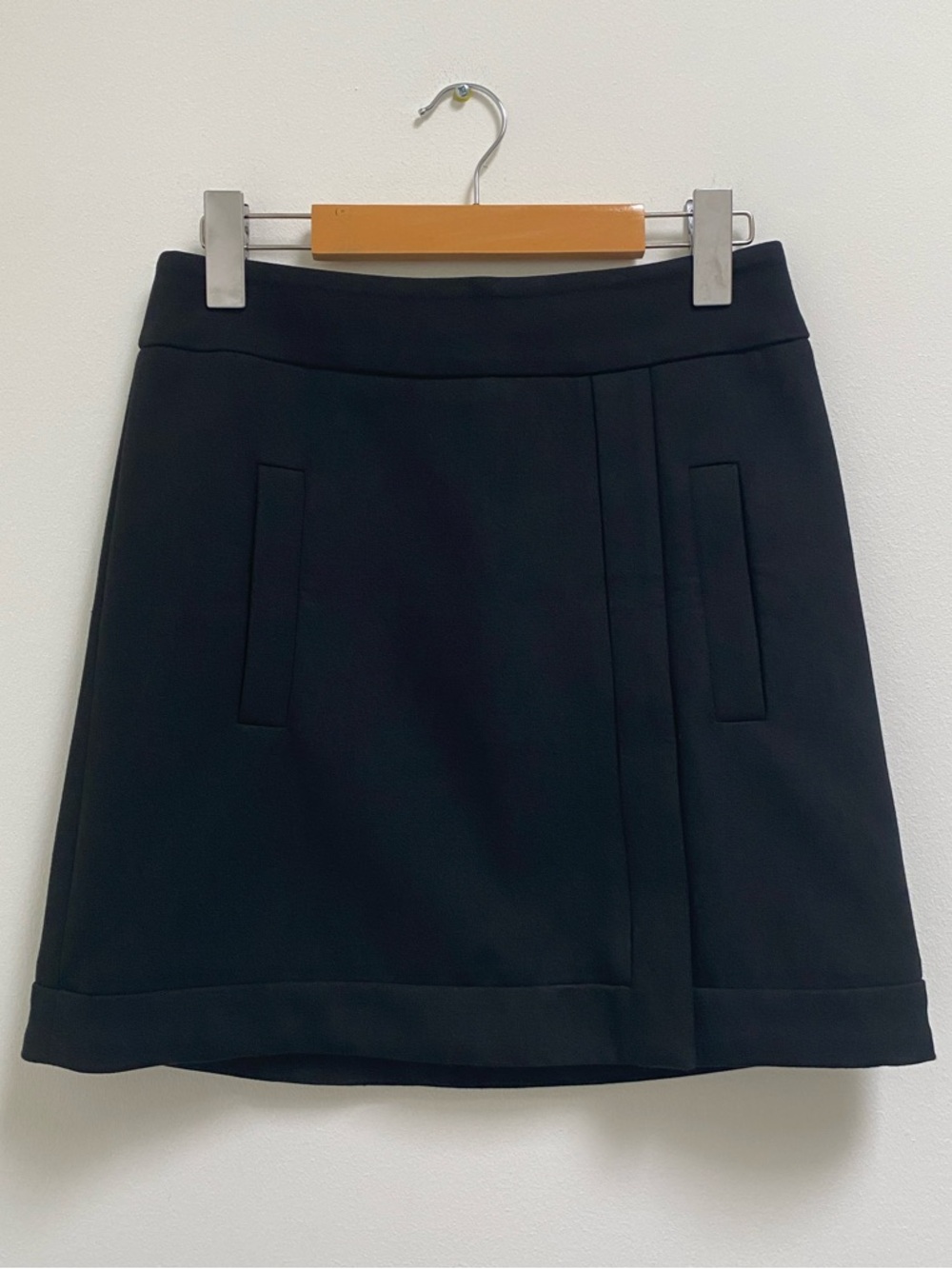 Zara Black Mini Skirt with Front Welt Pockets
